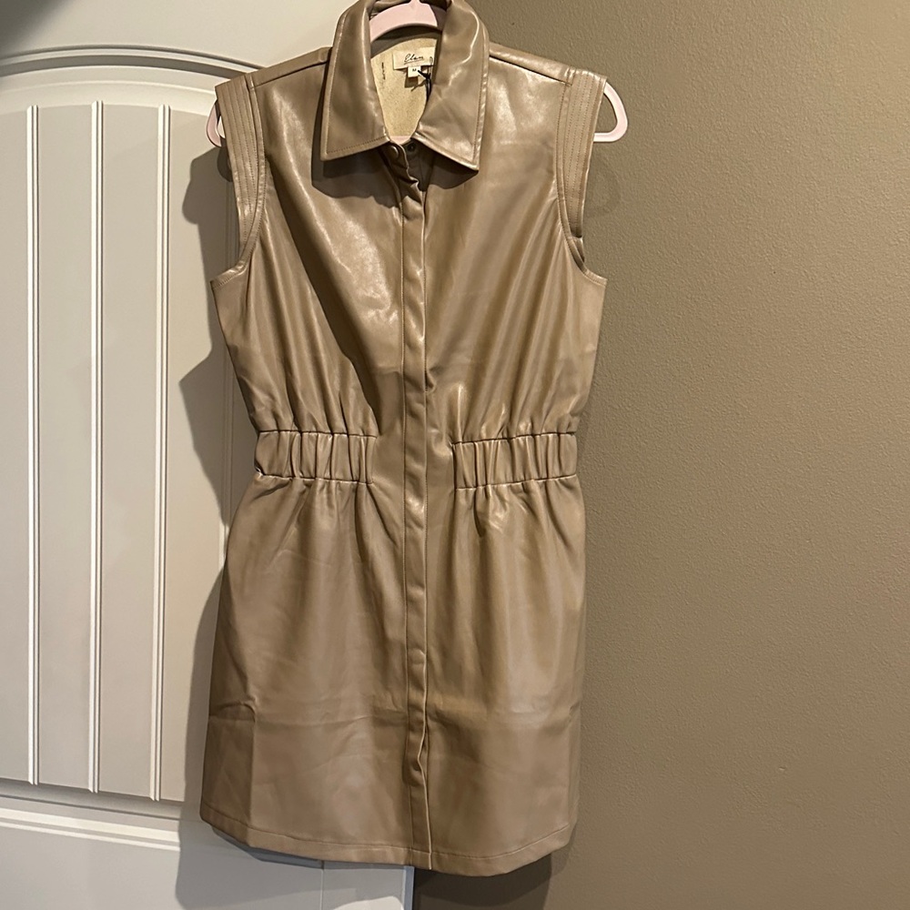 Sleeveless Faux Leather Dress- size Medium